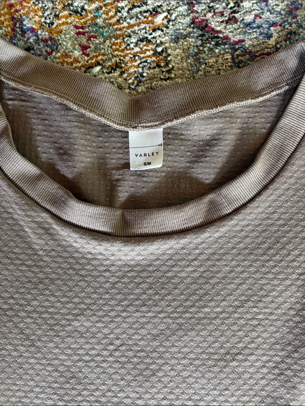 Varley Taupe Textured Muscle Tank Top - Picture 2 of 7